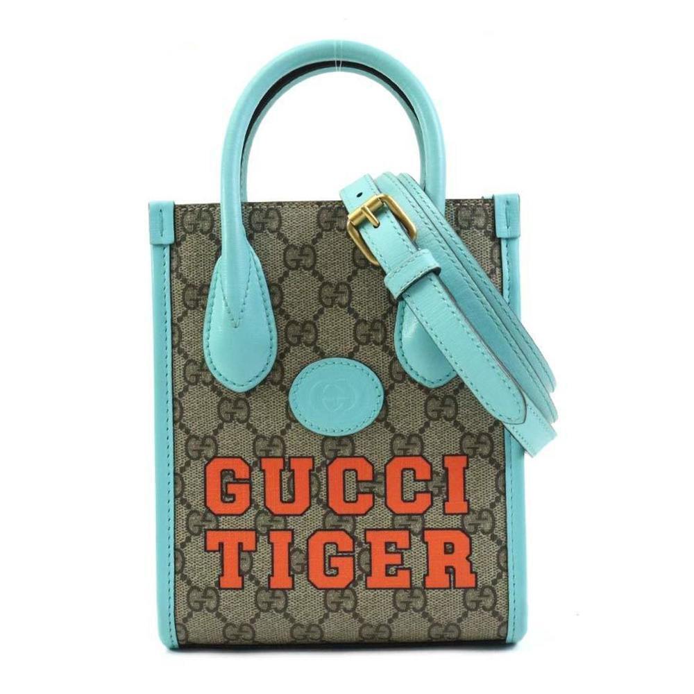GUCCI Authentic Brown Canvas Shoulder Bag